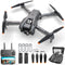 Foldable Drone with 1080P HD FPV Camera, WiFi Remote Control Quadcopter, 360° Flip and Waypoint Flight, Ideal for Kids, Adults, and Beginners - Includes 2 Batteries - Black